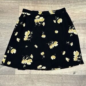 LINDA ALLARD ELLEN TRACY Women Skirt Size 10P Floral Silk Wrap Vintage 90s Mini